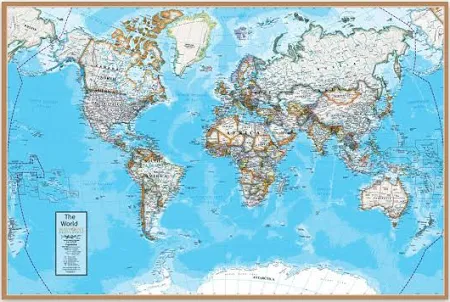 Contemporary Series Political World Laminated Map