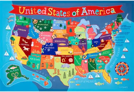 Round World Products United States Map for Kids RWPKM02