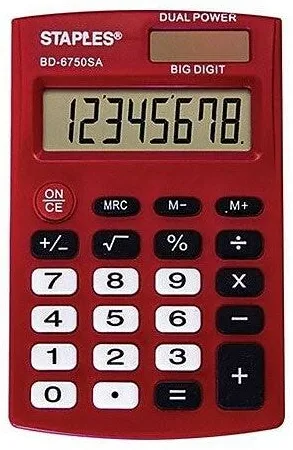 Staples BD-6750SA Pocket Calculator