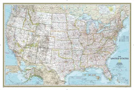 National Geographic United States Wall Map