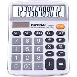 Catiga Cd-2786 12-Digits Basic Home and Office Calculator Silver