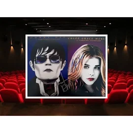 Dark Shadows Johnny Depp and Chloe Grace Moret 8 x 10 photo signed with proof