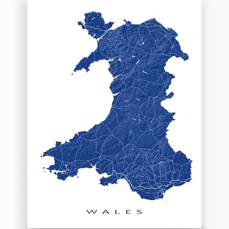 Wales Map Wall Art Print