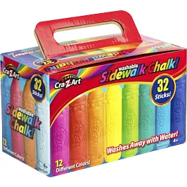 Cra Z Art Sidewalk Chalk, Washable - 32 sticks