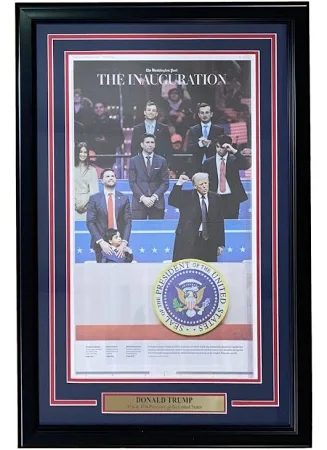 Donald Trump Framed Washington Post 2025 Inauguration Day Newspaper Page