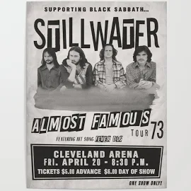 Art Poster | Almost Famous Stillwater Concert Poster by Unnie - 30" x 40" - Society6