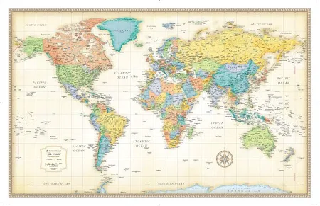 Classic Edition World Wall Map