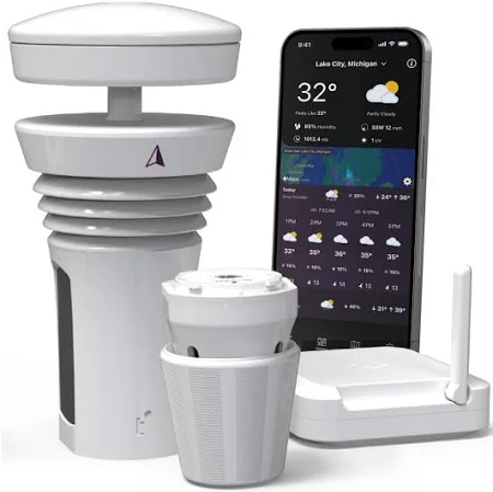 Tempest Weather System with Professional Wireless Home Weather Station, Rain & Wind Haptic Sensor, WiFi Hub, and Rain