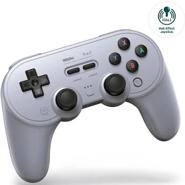 8Bitdo Pro 2 Bluetooth Controller for Switch, Hall Effect Joystick Update, Wireless Gaming Controller for Switch, PC, Android, and Steam Deck & Apple