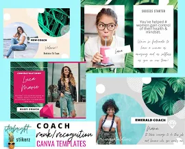 Health Coach Announcement Templates for Canva | Palm Leaf Modern | BB Coaches Done For You | Customize Your Team Brand