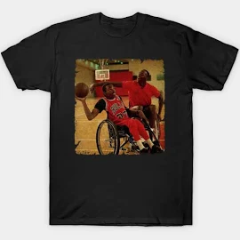 Wendyshopart Michael Jordan - Plays A Game of Wheelchair Basketball Againts Paralympic Eric Barber T-Shirt