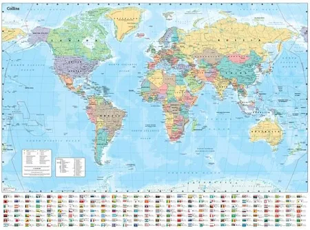 Collins Large World Wall Laminated Map