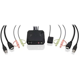 Iogear GCS92HU 2-Port 4K KVM Switch with HDMI USB and Audio Connections