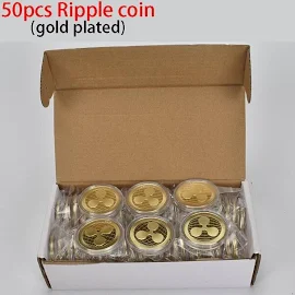 50pcs Ripple Coin Xrp Gold Silve Crypto Commemorative Ripple Xrp
