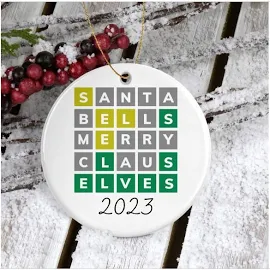 2023 Wordle Ornament - COM128 - Wordle Christmas Gift - Funny Wordle Lover Gift 2023