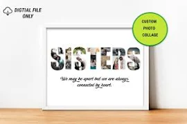 Sisters photo collage, Sister photo gift, Sister birthday gift, Custom photo collage, Digital photo collage, Custom gift, Personlized gift