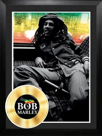 Bob Marley Framed Lounge Print with Gold Record