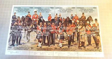 1968 Canada Postal Strike Lower Mainland Delivery Stamps
