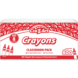 Cra-Z-Art - Crayons, 8 Assorted Colors, 800/Pack