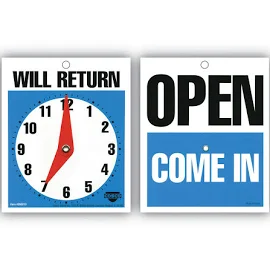 Cosco Will Return Later Sign 5" x 6" Blue