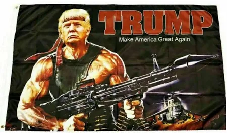 Trump 2024 Usa Donald Trump Rambo Bazooka 3x5 Ft Flag Poly President