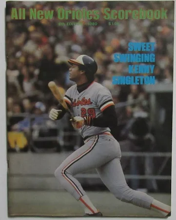 1980 Baltimore Orioles Vs. Cleveland Indians Baseball Game Scorebook