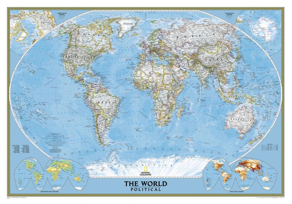 National Geographic World Classic Laminated Wall Map