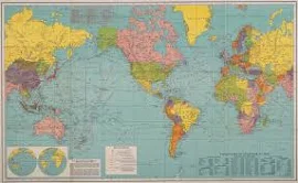 Digital World map printable. High resolution World Map poster. Antique printable atlas world map.