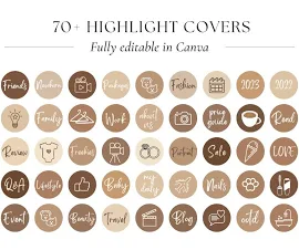 Instagram Story Highlight Cover | DIY bearbeitbare Highlight Instagram Cover | IG Story Icons | Boho Aesthetic Neutral Minimalist Story Icons