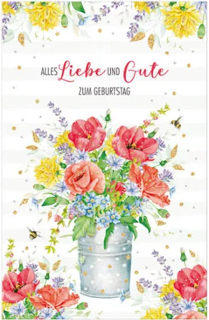 SUSY CARD Geburtstagskarte Wish and Bloom Mohnblumen