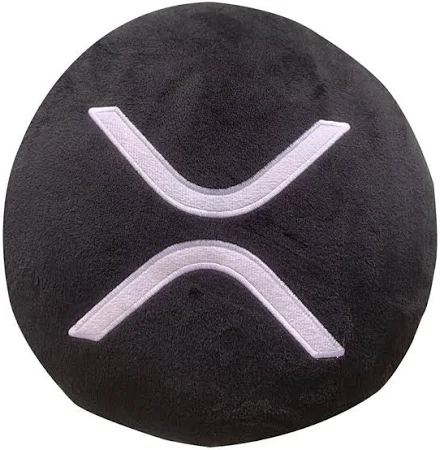 BlockCraft.Shop XRP Kissen – Besticktes rundes gefülltes Plüsch-Krypto-Kissen von BlockCraft.Shop XRP Plush XRP Kissen