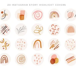 Instagram Story Highlight Icons | Boho Instagram | Abstrakte Instagram Highlight Cover | Hand gezeichnet ecovers | Instagram | Social Media