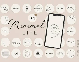 Instagram Highlight Cover Minimal Style, Instagram Icons in neutraler Farbe zum Download, Boho Instagram Cover für Freunde, Influencer