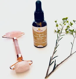 Home Spa Geschenk-Set Bio-Serum mit Gua Sha Gesichtsroller Natürliches Gesichtsöl für Gesicht Yoga Geburtstagsgeschenk für Frau und Tochter Neue Mutte