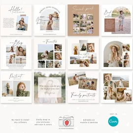 Fotograf Instagram Template, Fotograf Instagram Posts, Fotografie Instagram Template, Instagram Feed Posts Fotografen, Canva