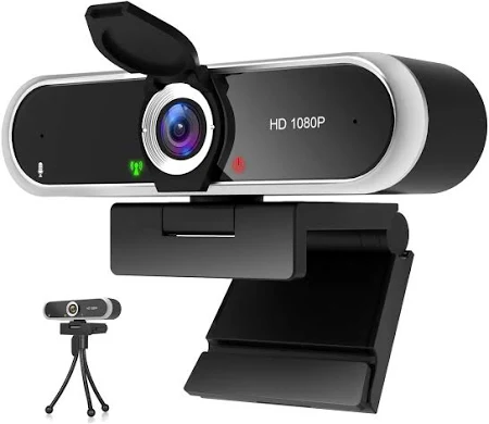 NIVEOLI Webcam 1080P mit Mikrofon und Web cam Abdeckung Stativ