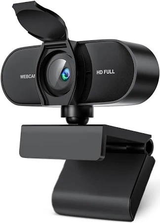 OFFCUP Full HD Webcam, 1080P Webcam mit Mics Geräuschunterdrückung, USB Webcam Autofokus Streaming Kamera für PC Laptop für Live-Streaming Videoanruf