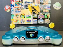 Nintendo 64 || Ice Blue Konsole || Garantie & Blitzversand ||