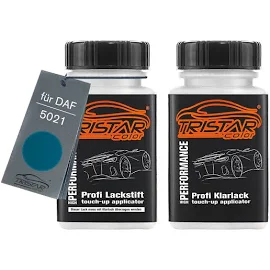 Autolack Lackstift Set DAF 5021 Aldi Blauw Basislack Klarlack je 50ml