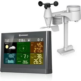 BRESSER 5-in-1 Comfort Wetter Center Wetterstation, Grau