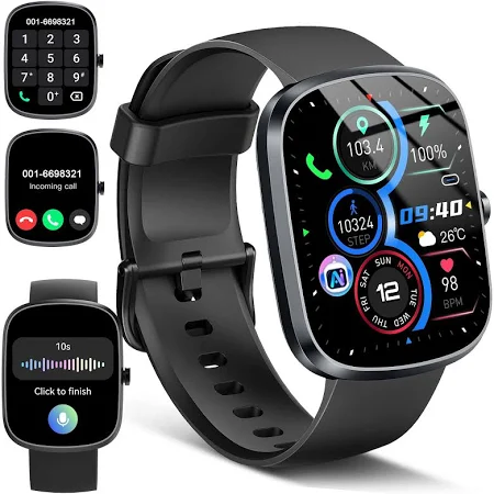 KI-Smartwatch Damen Herren, Schrittzähler Uhr ChatGPT-AI mit KI-Gestützter Gesundheitsanalyse, 1,91" Fitnessuhr mit Herzfrequenz SpO2 Schlafmonitor,