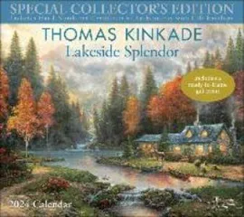 Andrews & McMeel Thomas Kinkade Special Collector's Edition 2024 Deluxe Wall Calendar with Print: Lakeside Splendor