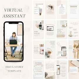 Virtueller Assistent Instagram Vorlagen | VA Instagram Story | VA Social Media Marketing| Fernarbeiter Vorlage | VA Canva Template