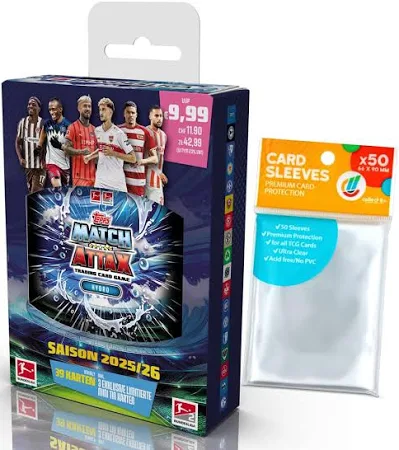 Bundle mit Topps Match Attax Bundesliga 2025/26-1 Mini Tin Box + Exklusive Collect-it Hüllen