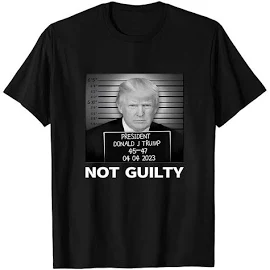 Donald Trump Polizei Fahndungsfoto Foto T-Shirt nicht schuldig 45-47 Präsident T-Shirt Djt Verhaftung US-Wahlen Trump Unterstützung Tee Schwarz XL