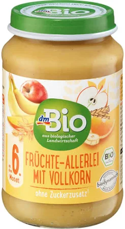 Frucht & Getreide Früchte-Allerlei mit Vollkorn ab dem 6. Monat dmBio