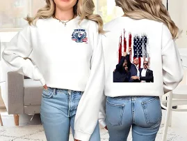 Trump 2024 Sweatshirt, 47. Präsident Trump Geschenk Sweatshirt, Trump Anhänger Pullover, wieder rumpfen, Trump Liebhaber Sweat, vaterländische Frauen