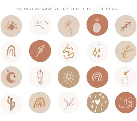 Instagram Story Highlight Icons | Abstrakte Kunst Instagram Story Covers | Instagram-Cover | Social-Media-Symbole | Hand gezeichnete Abdeckungen