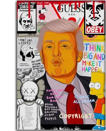 simplecanvas Donald Trump Leinwandbild Pop Art
