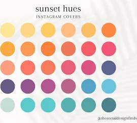 30 Sunset Hue Instagram Highlight Cover | Einfarbige Highlight Icons | Shades of Summer Instagram Story Cover | IG Highlight Cover Icons